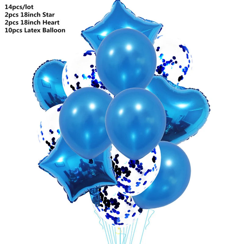 Ballong kit 14-pack metallic och paljett ballong