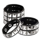 3-pack svart armband med pyramid nitar