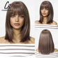 Wig with straight medium-length hair