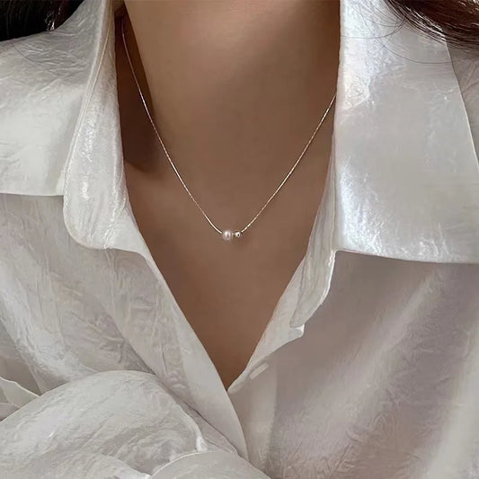 halsband i äkta silver med pärla