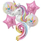 Ballong paket med unicorn och siffra