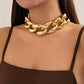 Large wide light gold acrylic chain
