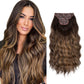 Wavy hair extensions with clips