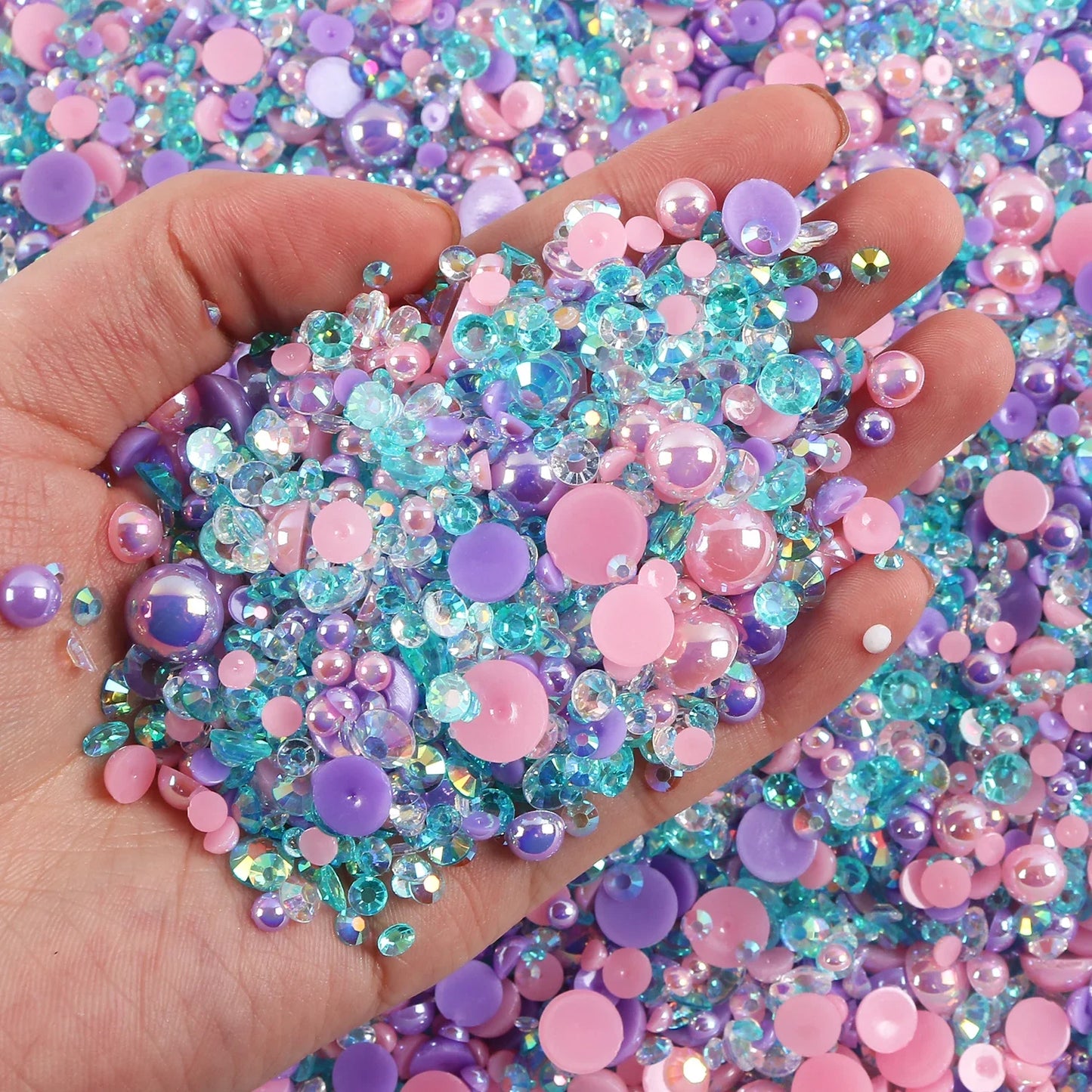 Mixed sizes and colors with Flatback beads