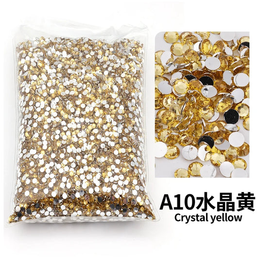 Strass stenar Resin Guld Brun orange grön nyanser