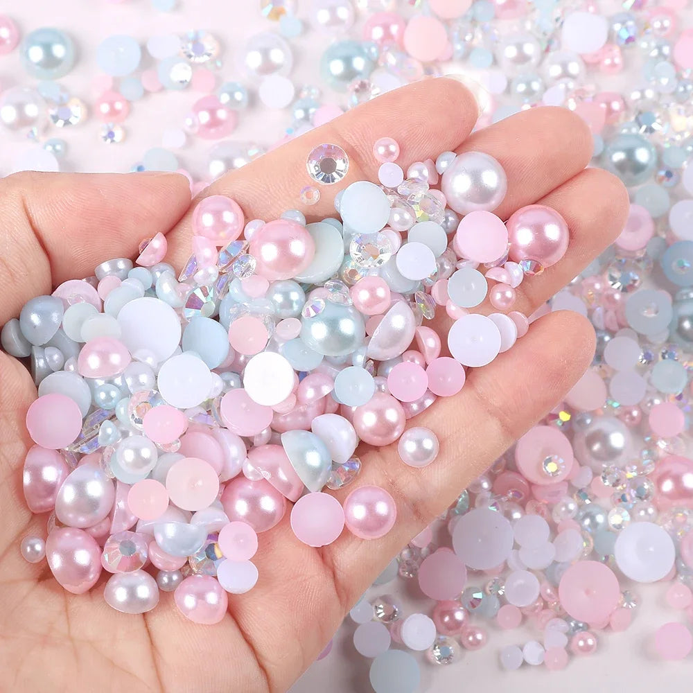 Mixed sizes and colors with Flatback beads