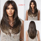 Wig with straight medium-length hair