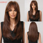 Wig with straight medium-length hair