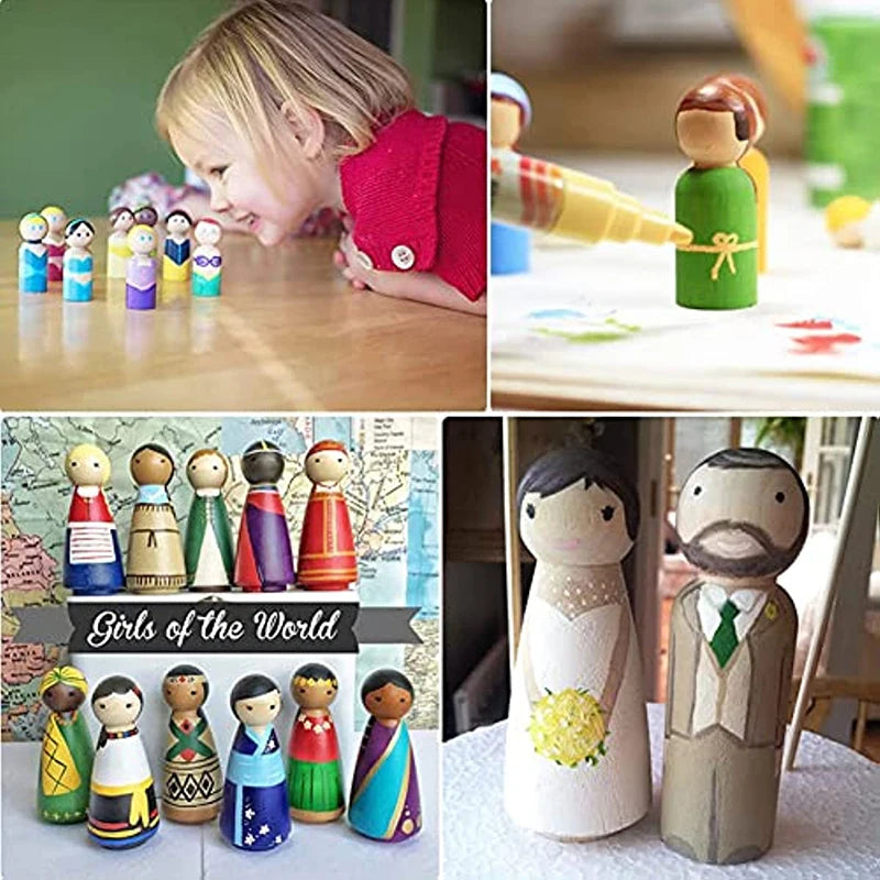 wooden figures boys girls