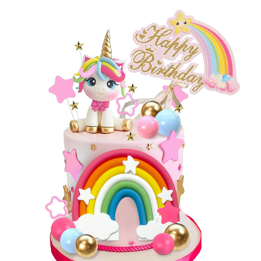 dekoration tårta unicorn
