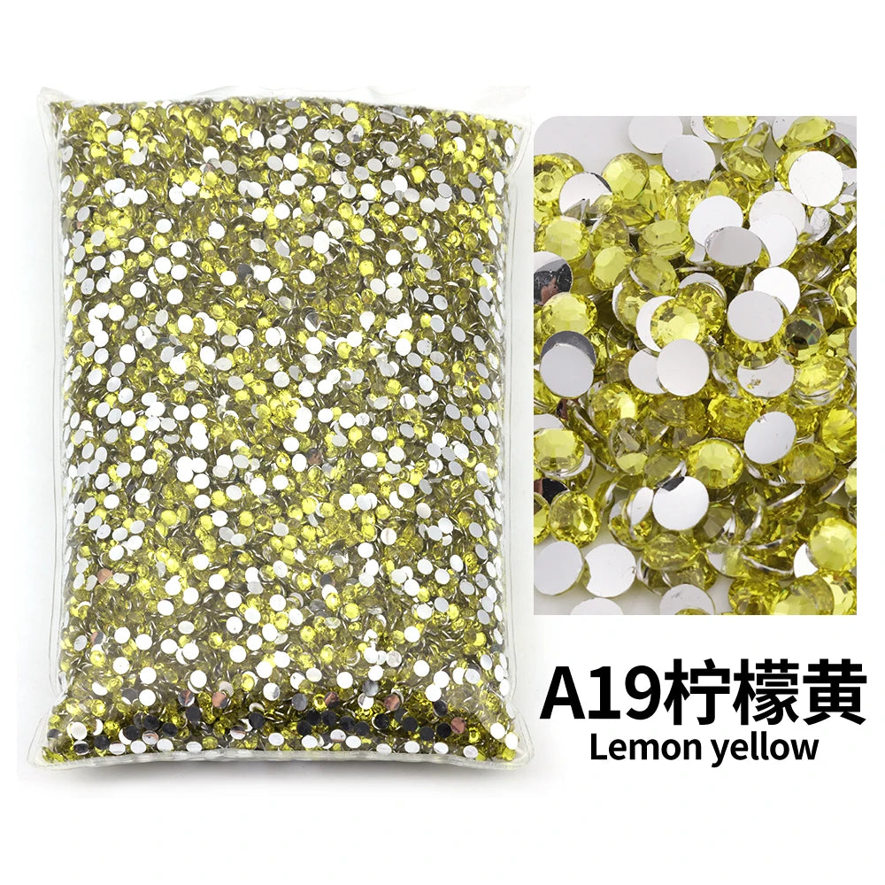 Strass stenar Resin Guld Brun orange grön nyanser