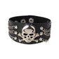 goth punk armband svart läder med nitar i olika motiv