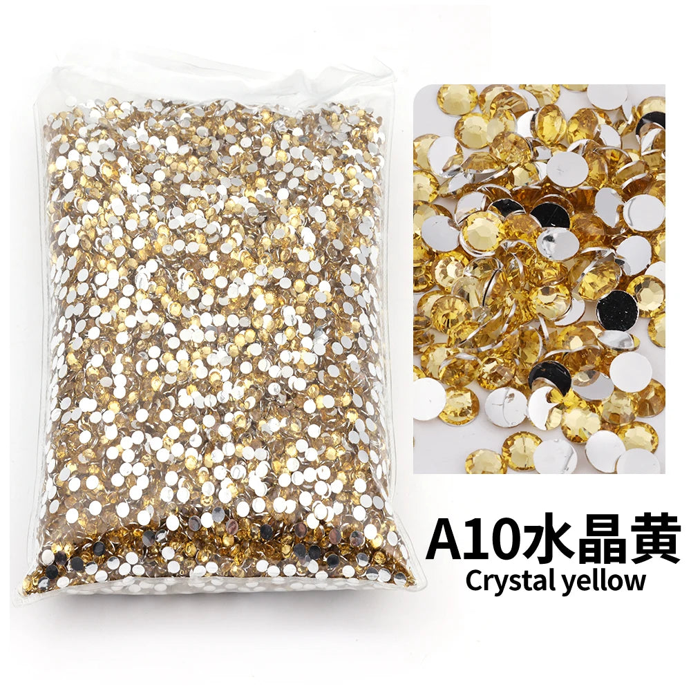 Strass stenar Resin Guld Brun orange grön nyanser