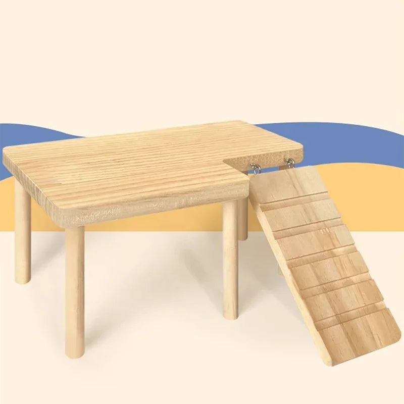 Trä plattform med trappa