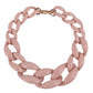 Chunky curb halsband i matt ljusrosa.