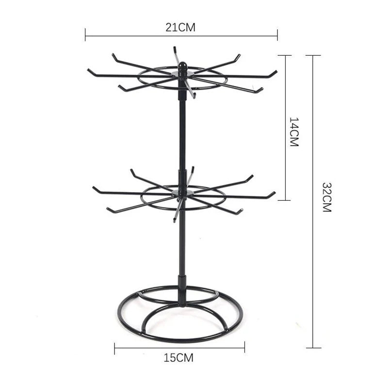 Metal jewelry stand 2 tiers rotating