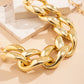 Large wide light gold acrylic chain
