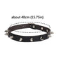 Tight leather necklace with studs