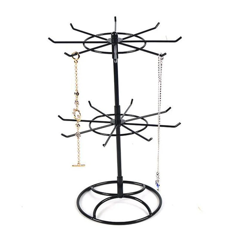 Metal jewelry stand 2 tiers rotating