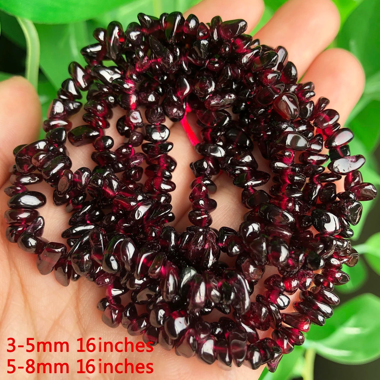 Naturel Garnet ädelsten pärlor