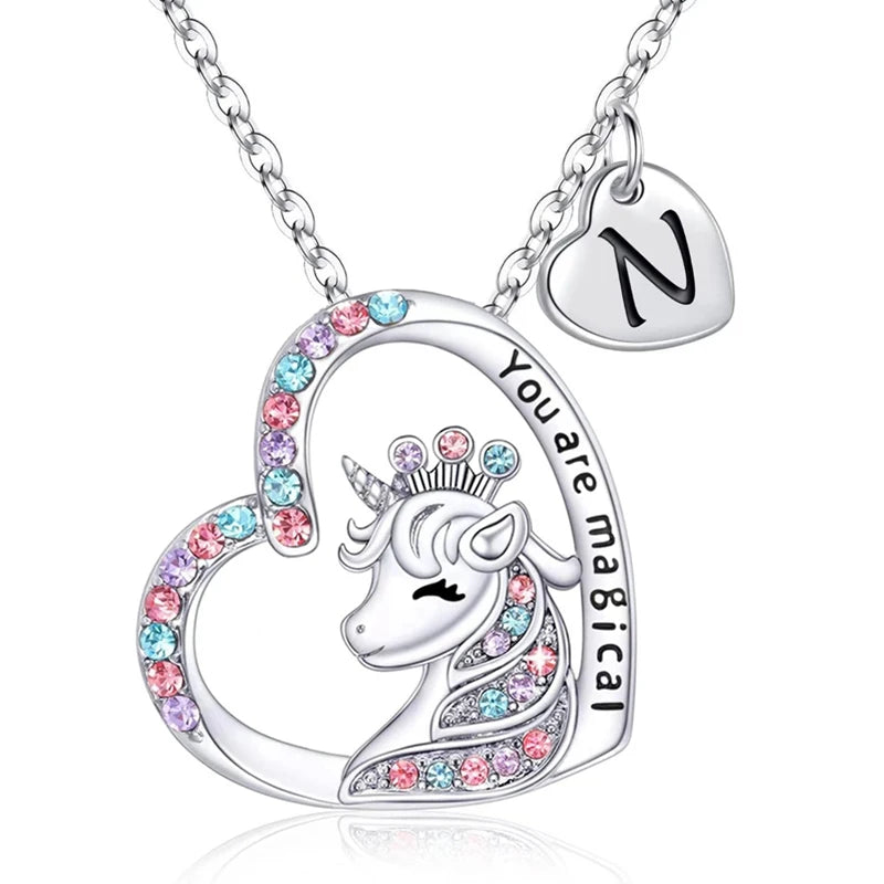 Halsband barn hjärta med unicorn