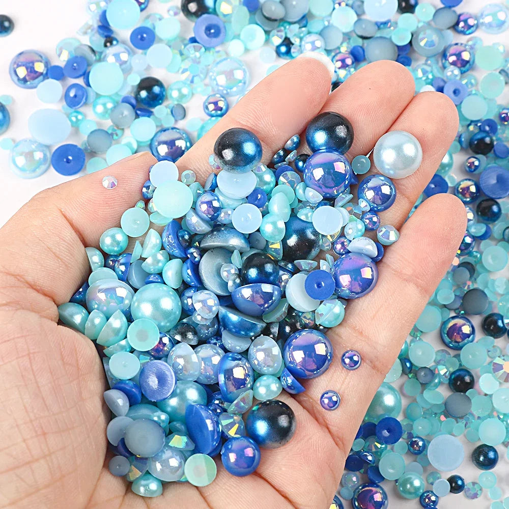 Mixed sizes and colors with Flatback beads