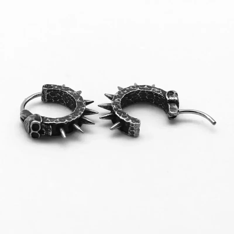 Gothic svart döskalle örhängen