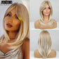 Wig with straight medium-length hair
