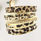 6pcs Bracelets in leopard pattern light gold