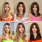 Wig with straight medium-length hair