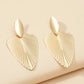 Leaf-shaped earrings Light gold in Stainless steel