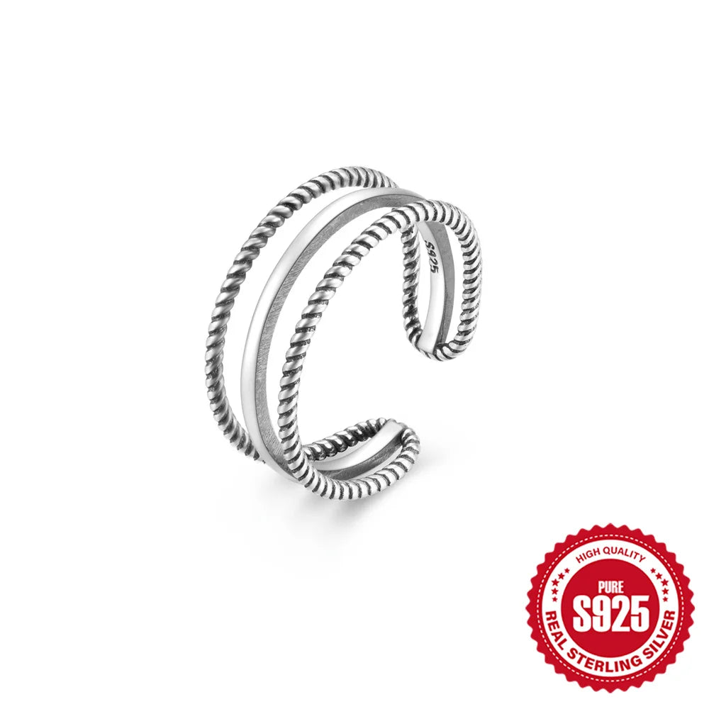 Tå ringar i äkta 925 sterling silver