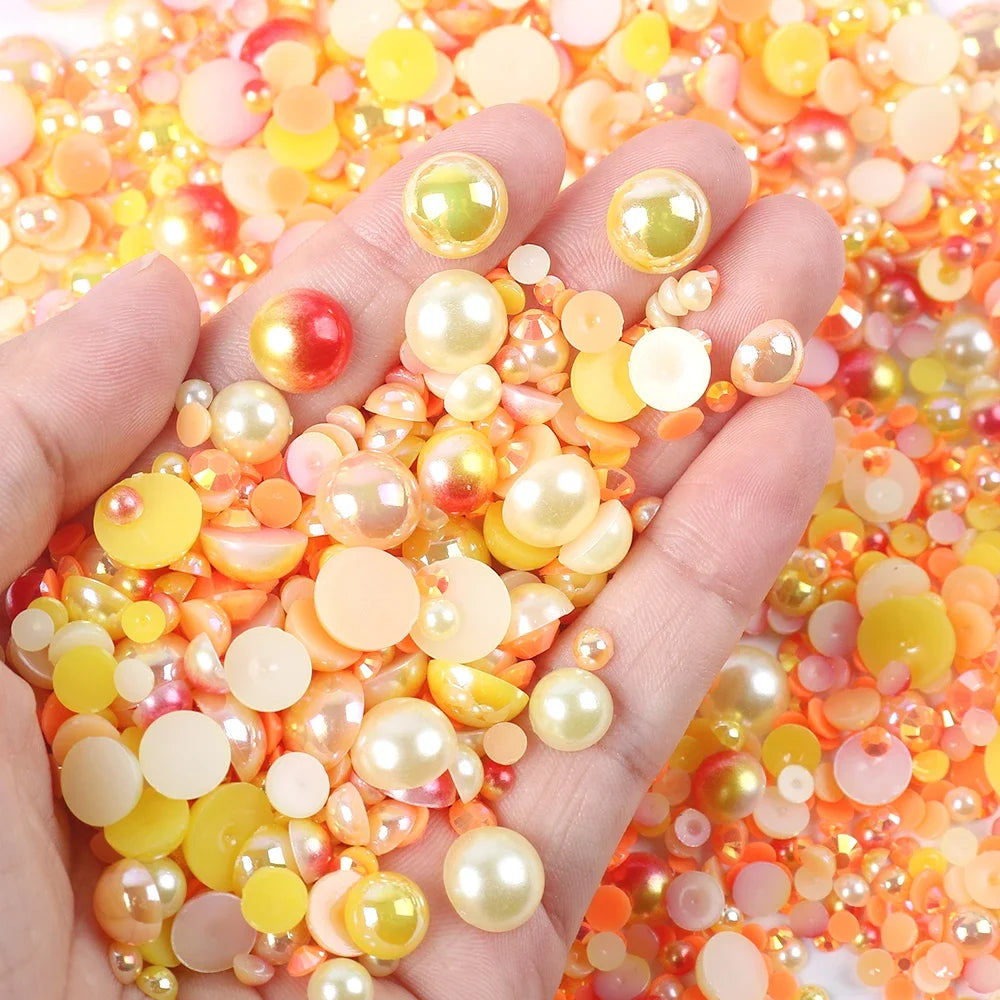 Mixed sizes and colors with Flatback beads