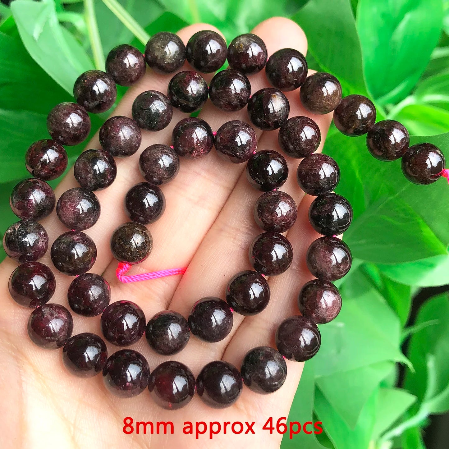 Naturel Garnet ädelsten pärlor