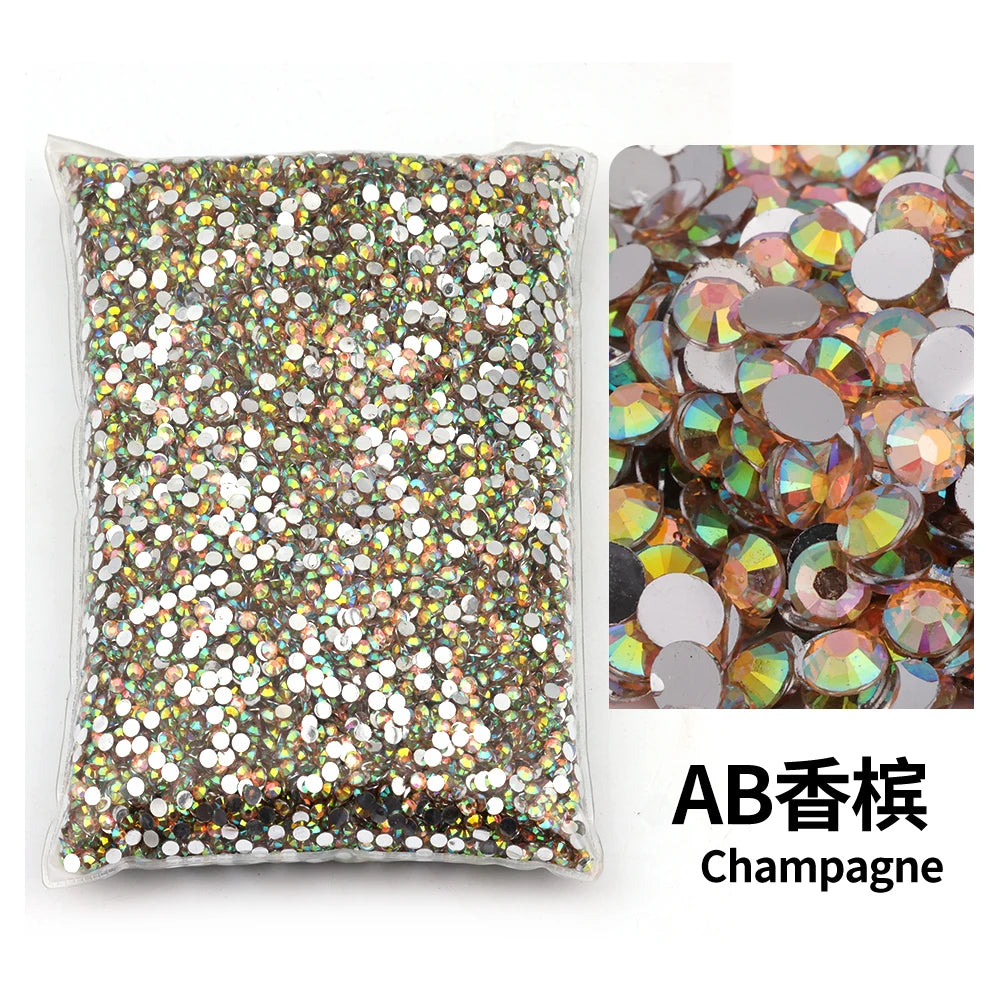 Strass stenar Resin Guld Brun orange grön nyanser