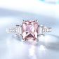 Exclusive ring made of genuine silver with pink gemstone Morganite