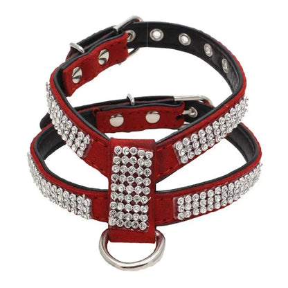 Hundsele med strass stenar