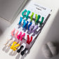 3 pairs set of colorful twisted c-shape earrings