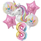 Ballong paket med unicorn och siffra