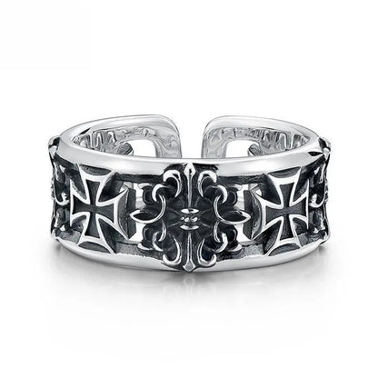 Ring för men silver med kors