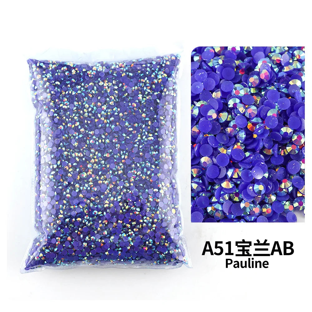 Strass stenar Resin olika blåa färger