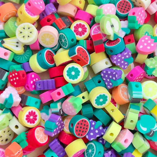 Pärlor polymer lera Frukter Blommor Hjärtan