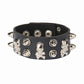 goth punk armband svart läder med nitar i olika motiv