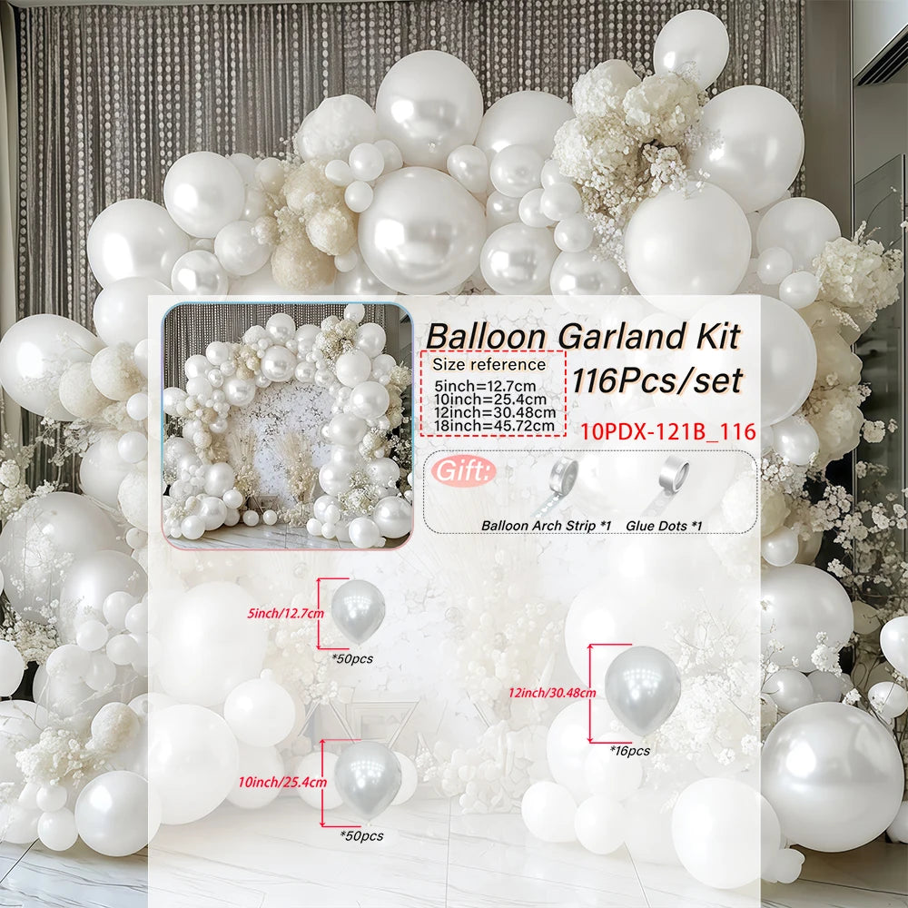 Förpackning med Ballonger pearl vit