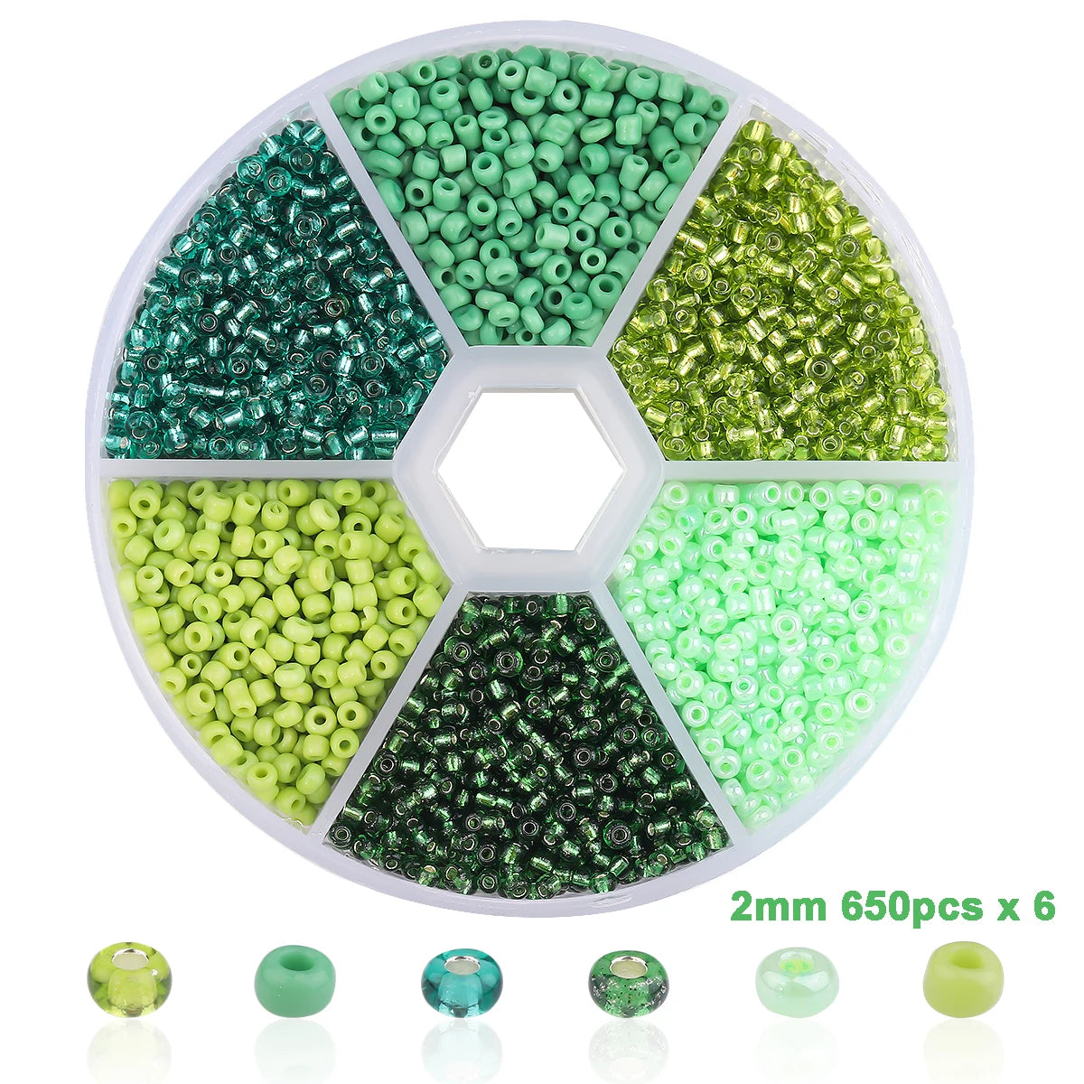 Pärllåda med seed beads 2mm