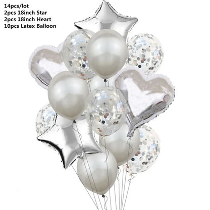 Ballong kit 14-pack metallic och paljett ballong