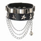 goth punk armband svart läder med nitar i olika motiv