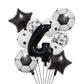 Ballong set med siffra och fotbolls motiv