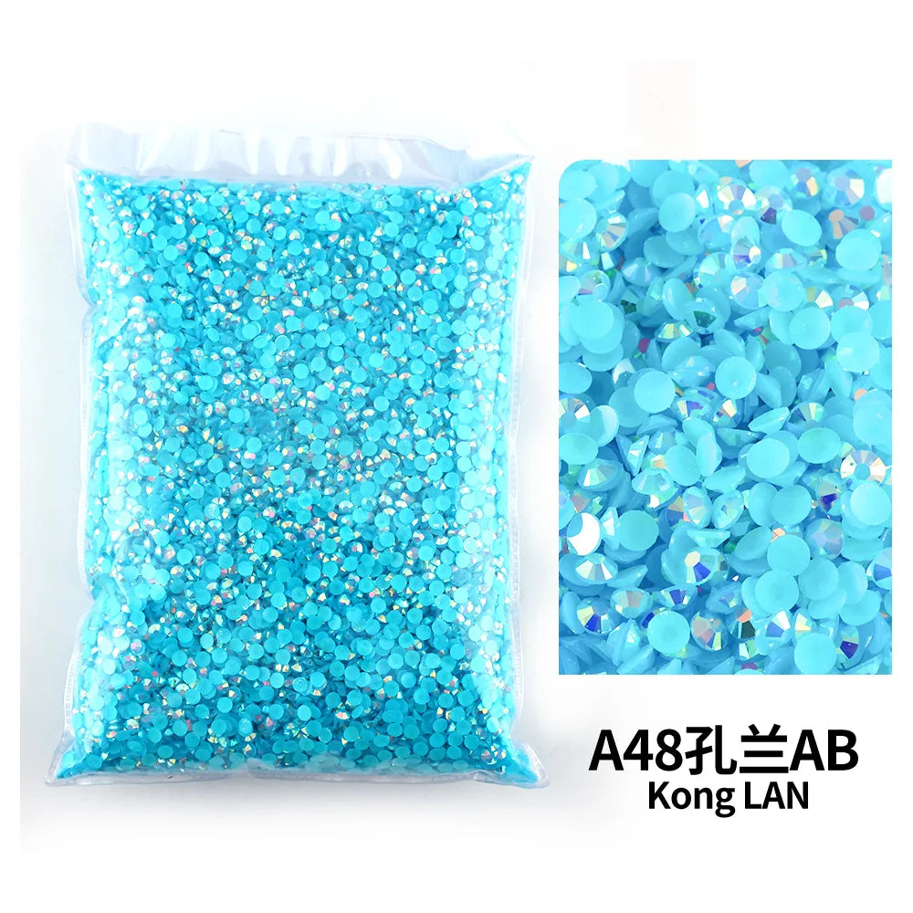 Strass stenar Resin olika blåa färger