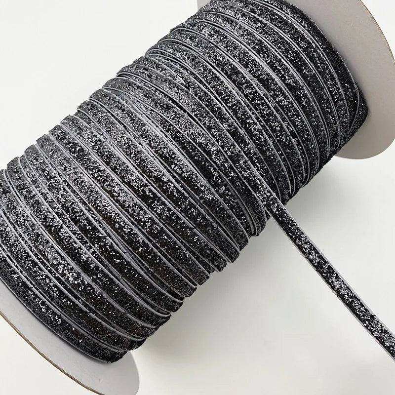Glittrande sammets band 6mm